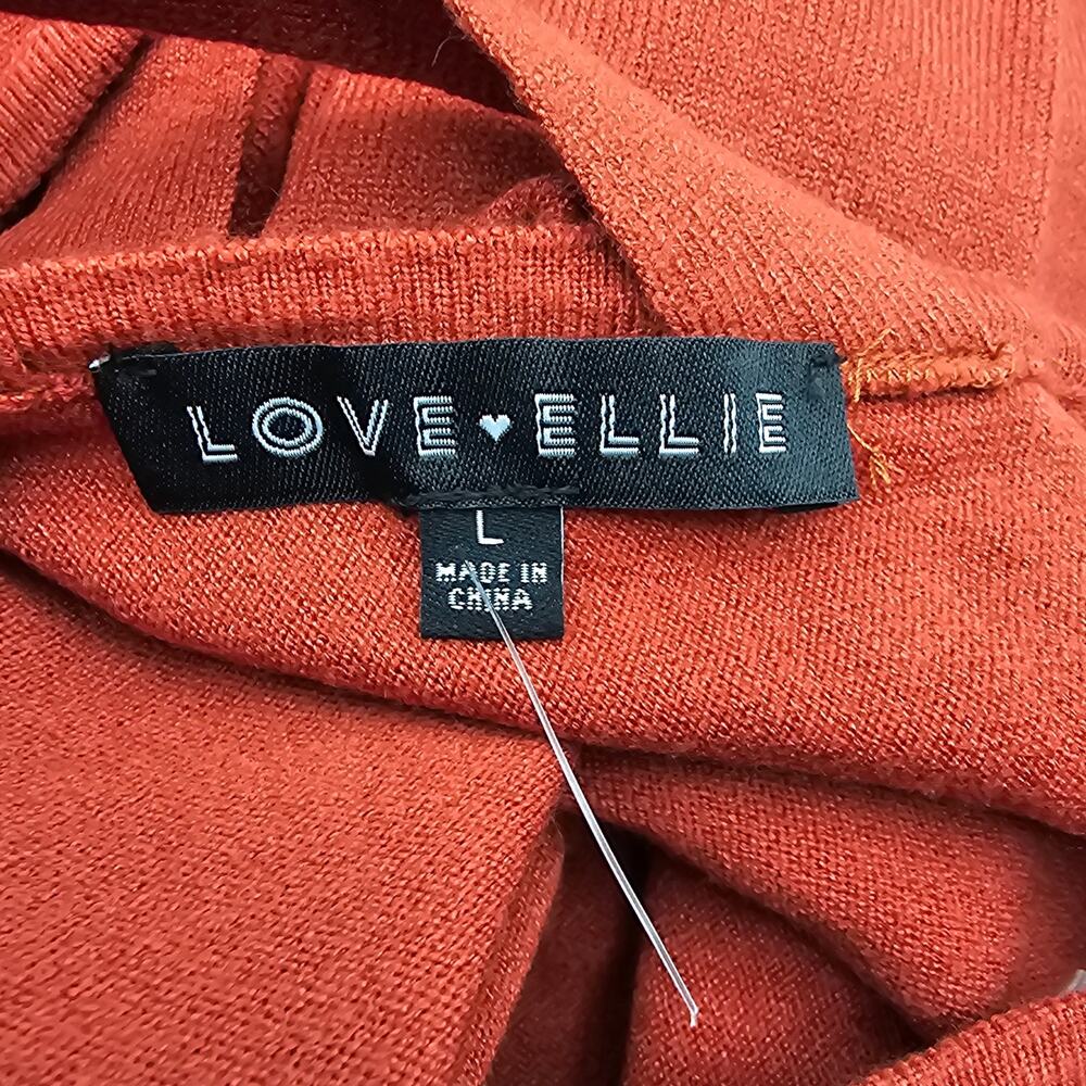 Love Ellie Womans size L Mia Crisscross Back Detail LS Sweater Rust Brown NEW - Picture 6 of 8